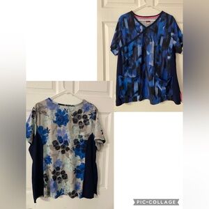 2PC. KOILITE Navy Floral Scrub Top
